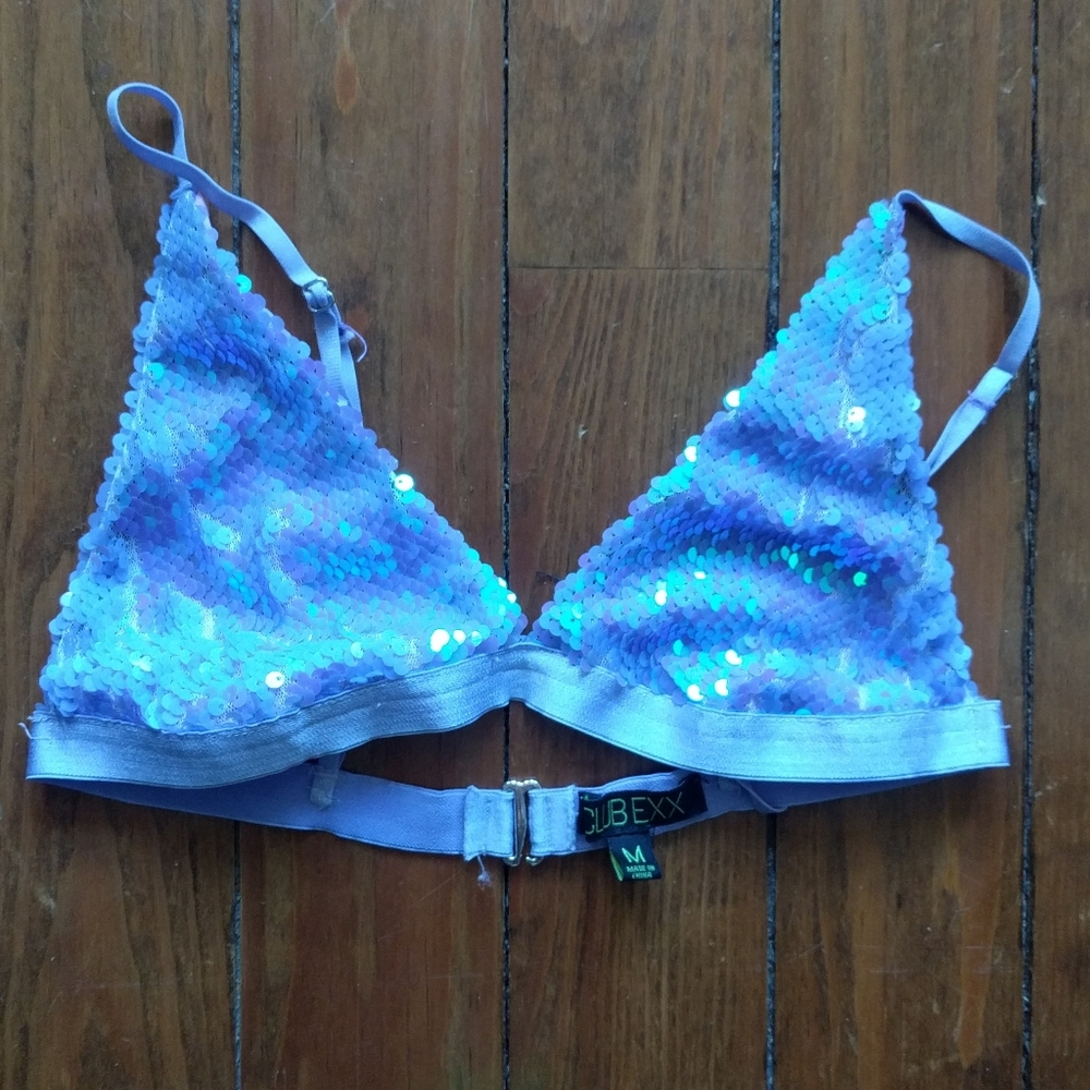 Purple Club Exx Sequin Bra